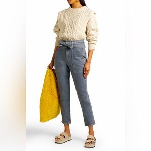 NWT VERONICA BEARD LOGAN BELTED HIGH-RISE SLIM STRAIGHT-LEGGED JEANS SIZE 26/2